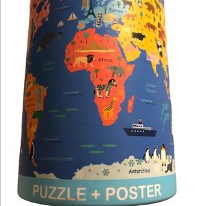 World Map Puzzle Poster 19.7” x 13.8” (NWT )